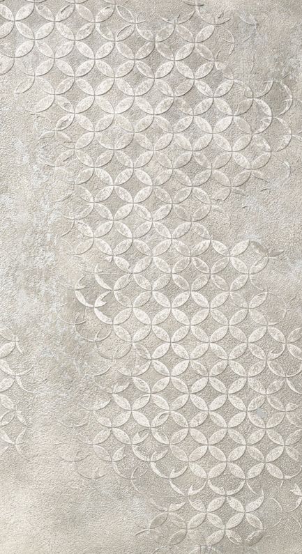Decorative painted wall finish with a subtle repeating geometric floral pattern